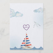 Our Little Sailor, 1st Birthday, watercolor Kaart (Achterkant)