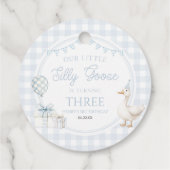 Our Little Silly Goose Blue Birthday Party Bedankjes Labels (Achterkant)
