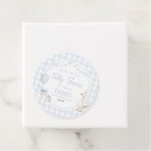 Our Little Silly Goose Blue Birthday Party Bedankjes Labels (In situ)