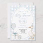 Our Little Silly Goose Blue Birthday Party Kaart (Voorkant)