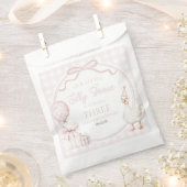 Our Little Silly Goose Pink Bow Birthday Party Bedankzakje (Geknipt)