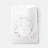 Our Little Silly Goose Pink Bow Birthday Party Bedankzakje (Voorkant)