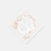 Our Little Silly Goose Pink Bow Birthday Party Servet (Hoek)