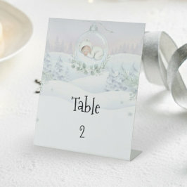 Our Little Snowbaby is on the way Display Decor Reclamebord Met Voetstuk