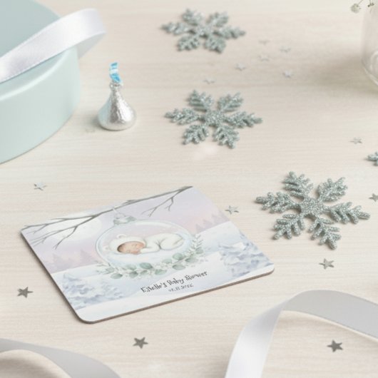 Our Little Snowbaby is on the way Winter Drinkware Kartonnen Onderzetters