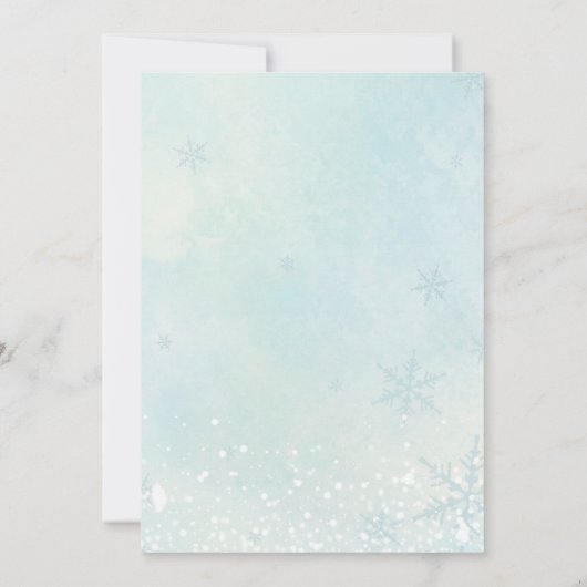 Our Little Snowflake Winter Onederland Birthday Kaart (Achterkant)