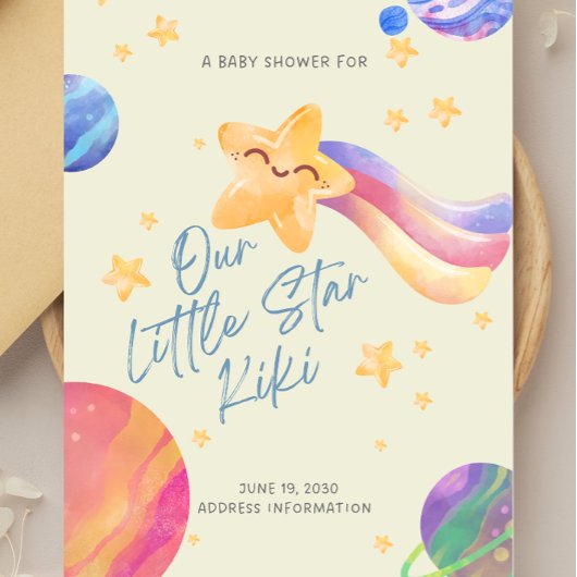 “Our Little Star” Baby Shower Invitation Kaart