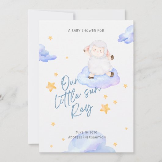 “Our Little Sun” Baby Shower Invitation Kaart (Voorkant)