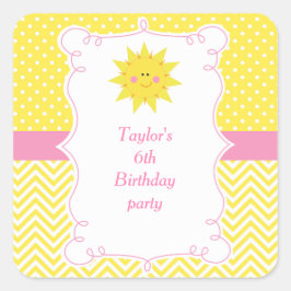 Our little Sunshine Birthday Thank You Vierkante Sticker