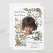 Our Little Sunshine’s Birthday Bash Invitation Kaart (Voorkant / Achterkant)