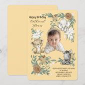 Our Little Sunshine’s Birthday Bash Invitation Kaart (Voorkant / Achterkant)