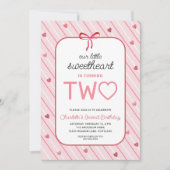 Our Little Sweetheart Is Two Hearts Bows Birthday Kaart (Voorkant)