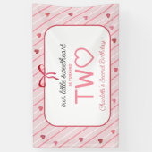 Our Little Sweetheart Is Two Hearts Bows Birthday Spandoek (Verticaal)