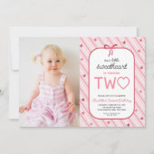 Our Little Sweetheart Is Two Photo Birthday Kaart (Voorkant)