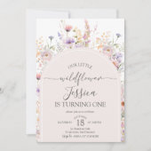 Our Little Wildflower 1st Birthday Invite Kaart (Voorkant)