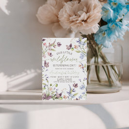 Our Little Wildflower 1st Birthday Invite Kaart