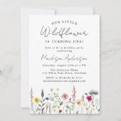 Our Little Wildflower 1st Birthday Party Kaart (Voorkant)