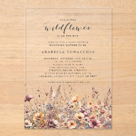 Our Little Wildflower Fall Floral Baby Shower Acryl Uitnodigingen