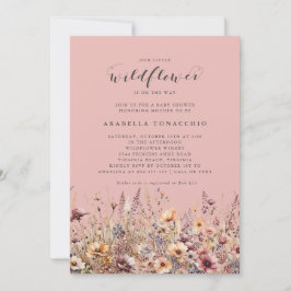 Our Little Wildflower Fall Floral Baby Shower Kaart