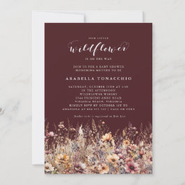 Our Little Wildflower Fall Floral Baby Shower Kaart