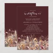 Our Little Wildflower Fall Floral Baby Shower Kaart (Voorkant / Achterkant)