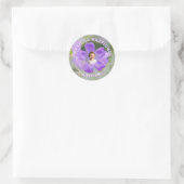 Our Little Wildflower Purple Floral Custom Photo Ronde Sticker (Tas)