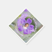 Our Little Wildflower Violet Geranium Custom Photo Servet (Hoek)