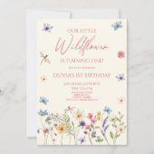 Our Little Wildflower Wild Flower Birthday Party Kaart (Voorkant)