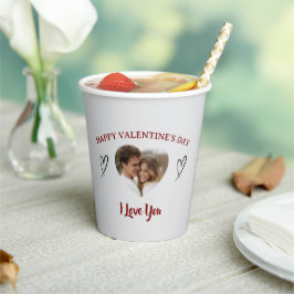Our Love Custom Photo Valentine’s Day Paper Cup Papieren Bekers