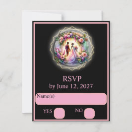 Our Love Is Brighter Than The Moon RSVP Kaartje