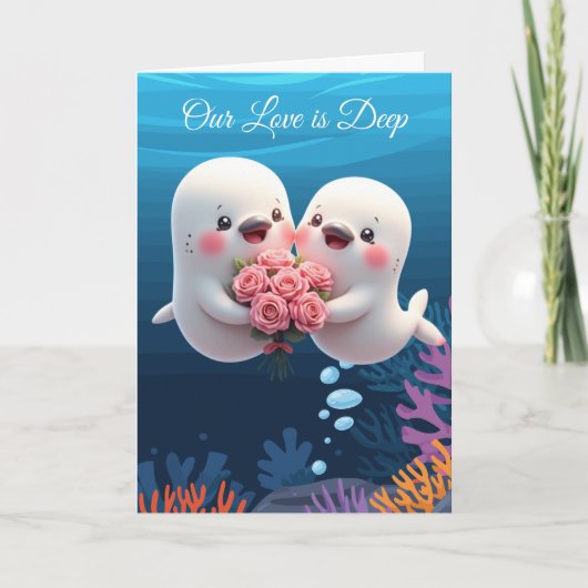 "Our Love is Deep" cute Valentine Card Feestdagen Kaart (Voorkant)