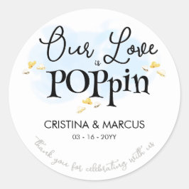 Our Love Is Poppin Popcorn Ronde Sticker