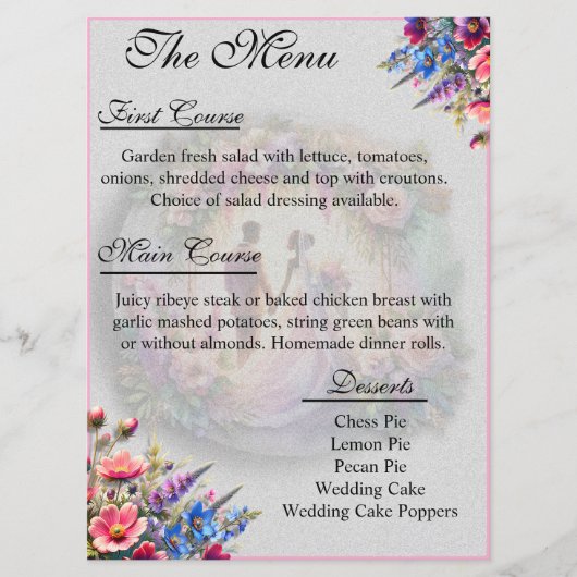 Our Love Reaches The Moon Wedding Menu (Voorkant)