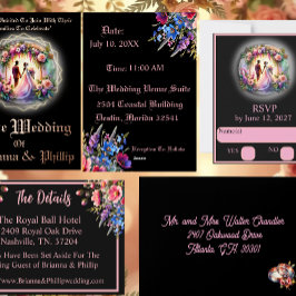 Our Love Shines Brighter Than The Moon Wedding Folie Uitnodiging