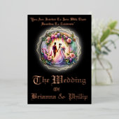 Our Love Shines Brighter Than The Moon Wedding Folie Uitnodiging (Staand Voorkant)