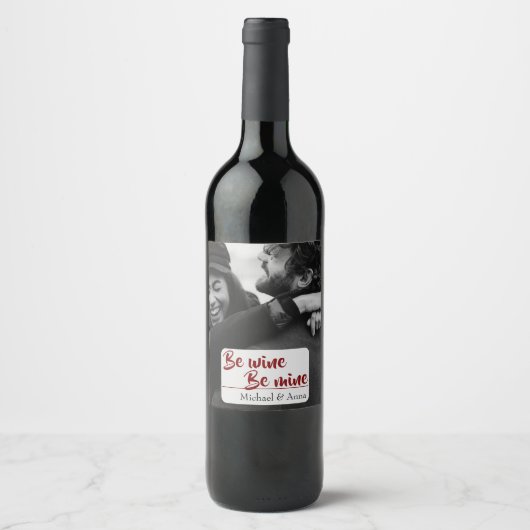 Our Love Story — Custom Photo Wine Label Wijn Etiket (Voorkant)