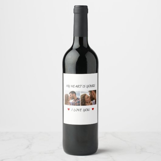 Our Love Story Valentine Wine Label Photo & Text Wijn Etiket (Voorkant)