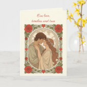 Our Love Timeless And True Romantic Illustration Kaart (Gele Bloem)