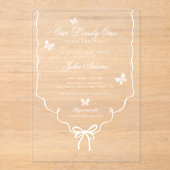 Our Lovely One Baby Shower Invitation Acryl Uitnodigingen (Voorkant)