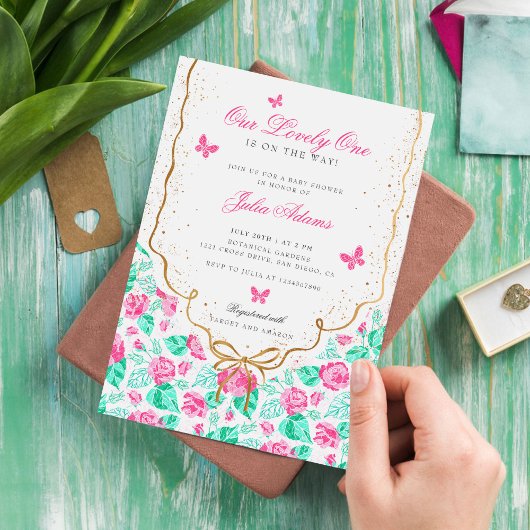 Our Lovely One Baby Shower Kaart