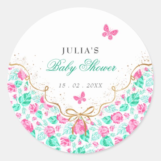 Our Lovely One Baby Shower Ronde Sticker (Voorkant)