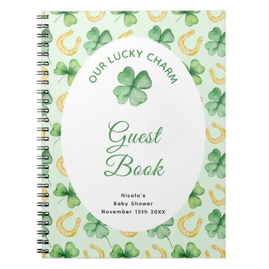 Our Lucky Charm St Patrick Baby Shower Guest Book Notitieboek (Voorkant)