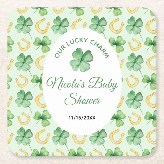 Our Lucky Charm St Patrick's Baby Shower Kartonnen Onderzetters (Voorkant)