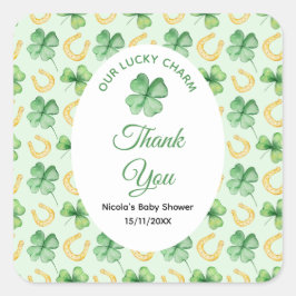 Our Lucky Charm St Patrick's Baby Shower Vierkante Sticker