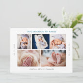 Our Miracle has Arrived Baby Announcement Card Kaart (Staand voorkant)