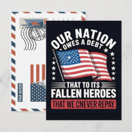 Our nation owes a debt to its fallen heroes feestdagenkaart