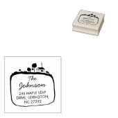 Our New House Address Announcement Garden Rubberstempel (Gestempeld)