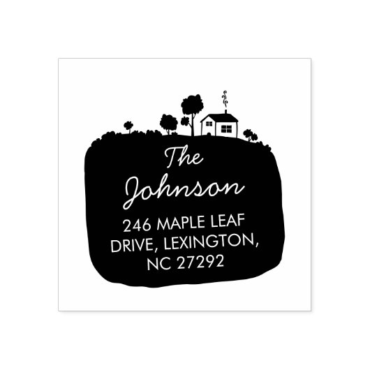 Our New House Address Announcement Garden Rubberstempel (Afrduk)