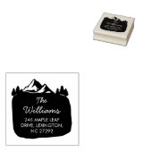 Our New House Address Announcement Mountain  Rubberstempel (Gestempeld)