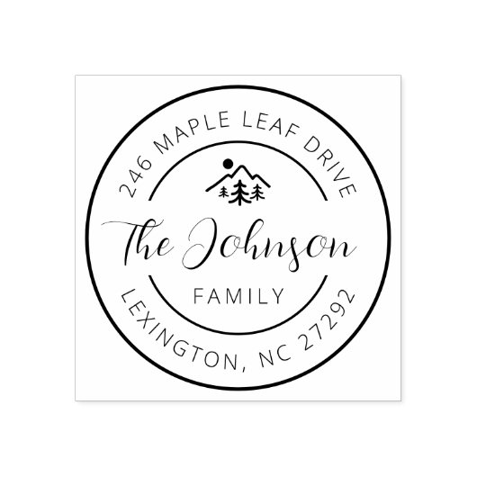 Our New House Address Announcement Round Rubberstempel (Afrduk)